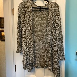 Fun, flouncy black & white waterfall cardigan from F21